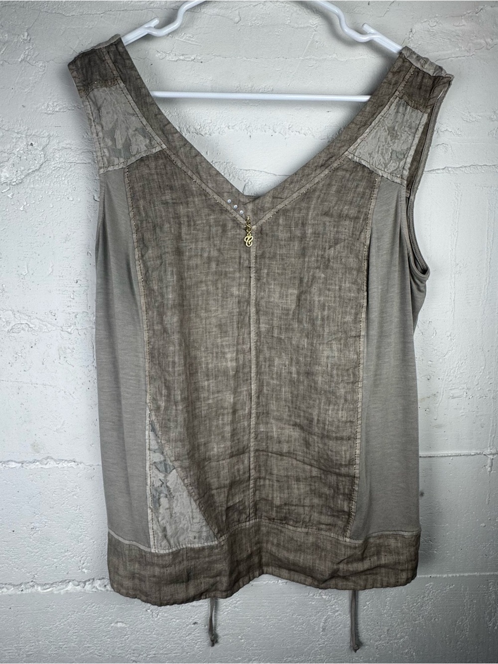 Elisa Cavaletti Club Ivory Desiner Tank Stretch Top Blouse Avant Garde